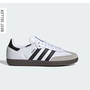 Adidas Samba Youth/Women’s White with Black Stripe Sneakers